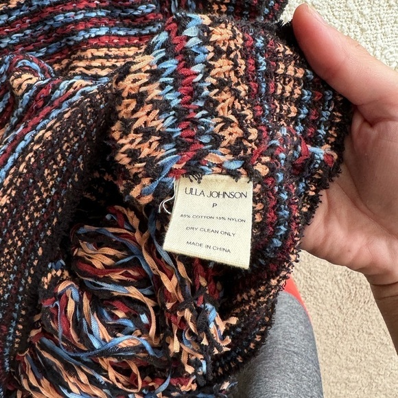 Ulla Johnson-SET Multicolored Stripe Shortsleeve Top and Matching Fringe Skirt - Picture 5 of 12